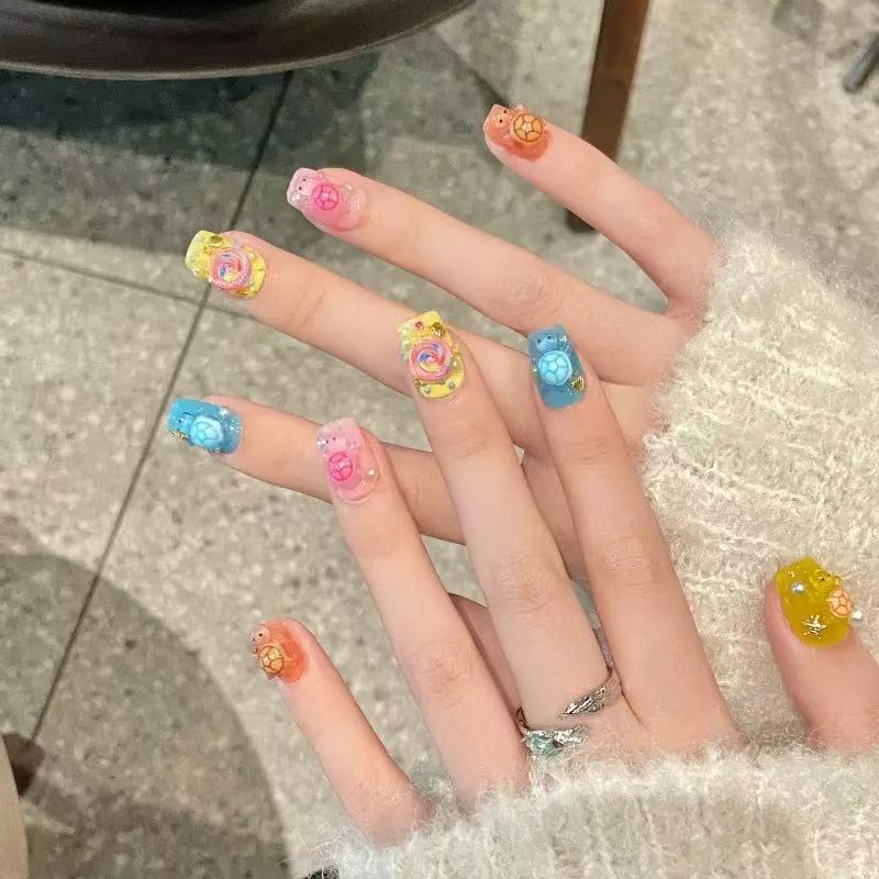 Resin Crafts Diy - 100 ชิ้นจี้เรซินรูปเต่าหลากสีแบบแบนสำหรับตกแต่งเคสโทรศัพท์ งานศิลปะเล็บ และงานฝีมือ DIY