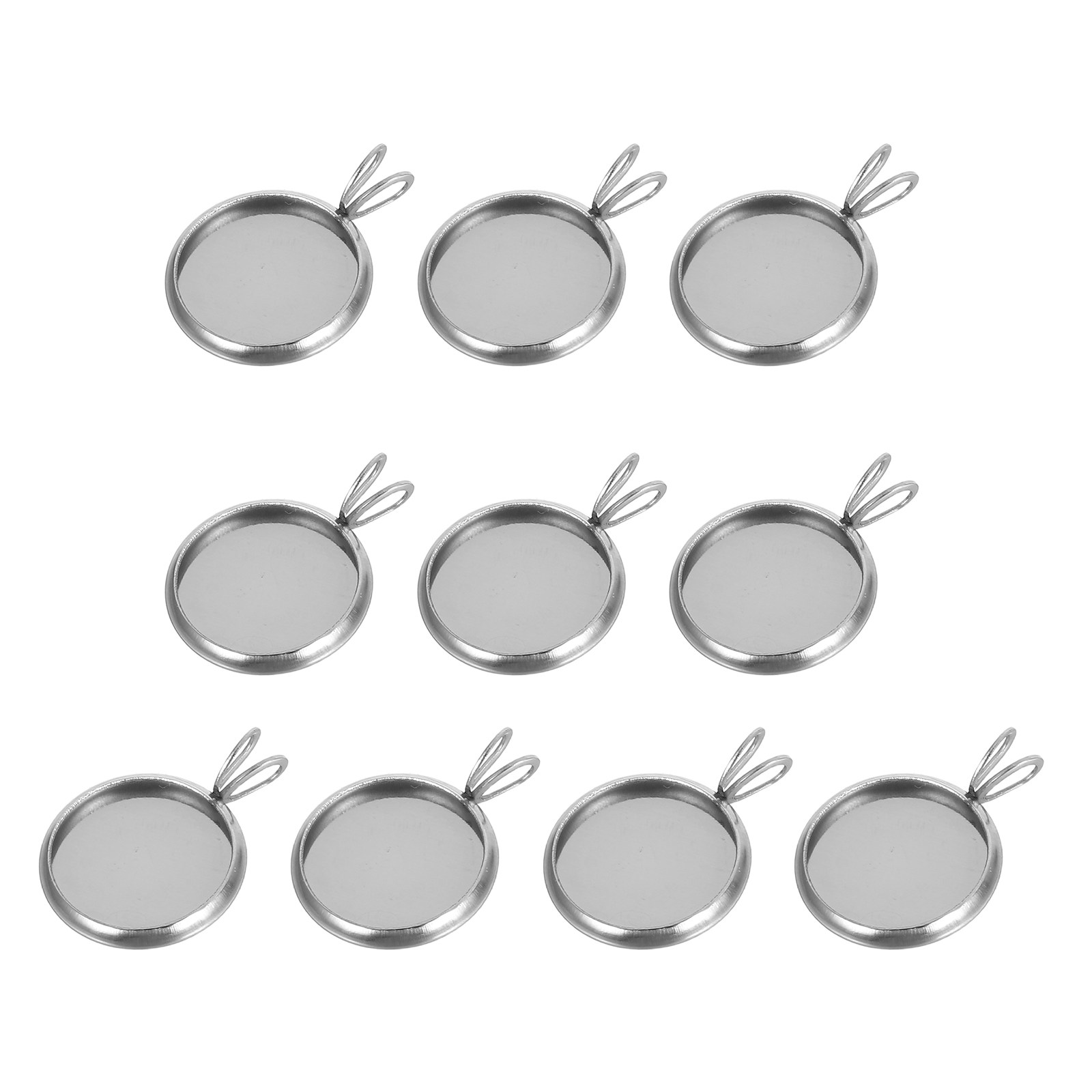 Resin Jewelry Kit - ถาดจี้ทรงกลมขนาด 12 มม. 10 ชิ้น ชุบทองแดง