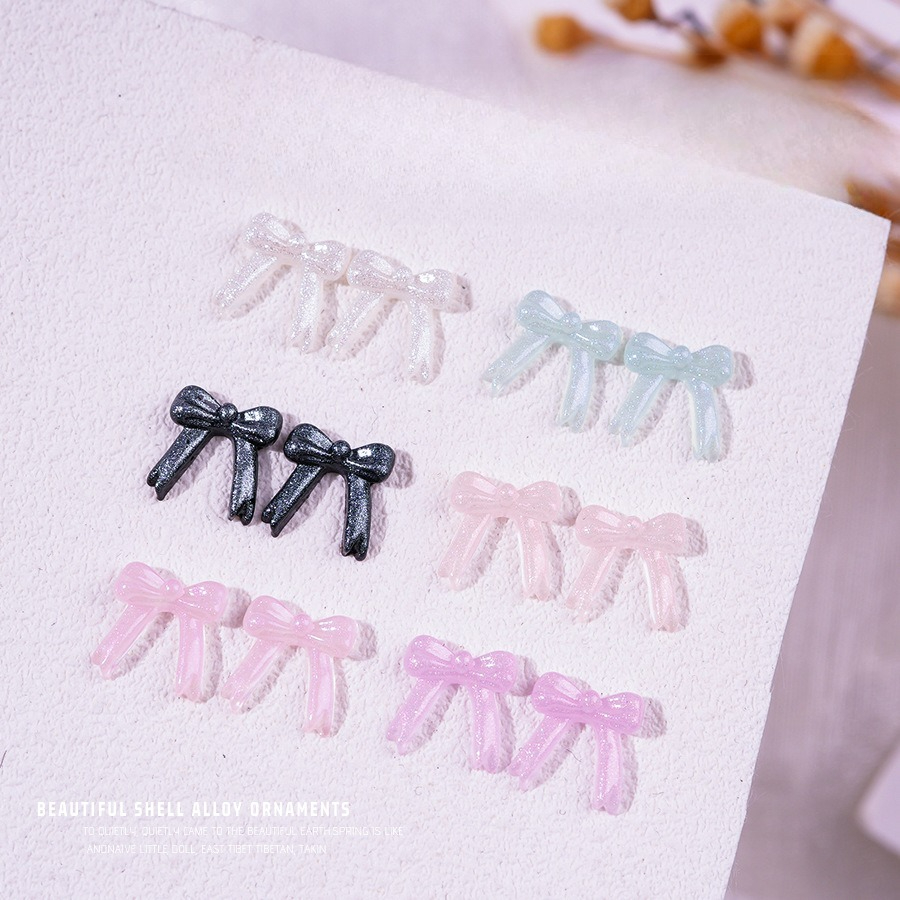 Resin Glitter Pack - 100 ชิ้น/แพ็ค โบว์กลิตเตอร์ใหม่ เรืองแสงในที่มืด อุปกรณ์ตกแต่งเรซิน DIY