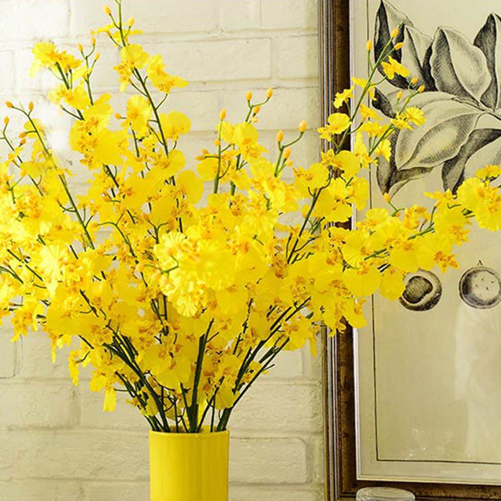 สีเหลืองดอกไม้จําลองดอกไม้เต้น - Dried Flower Bulk บทวิจารณ์และราคา