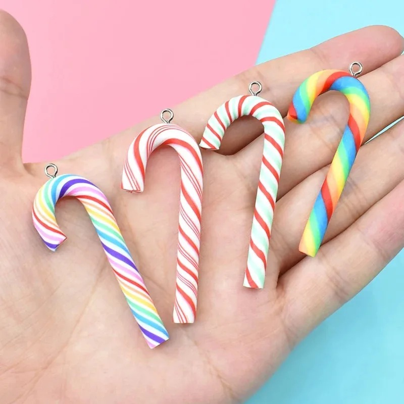 10 ชิ้น จี้รูปไม้เท้าลูกกวาดคร - Resin Crafts Diy บทวิจารณ์และราคา